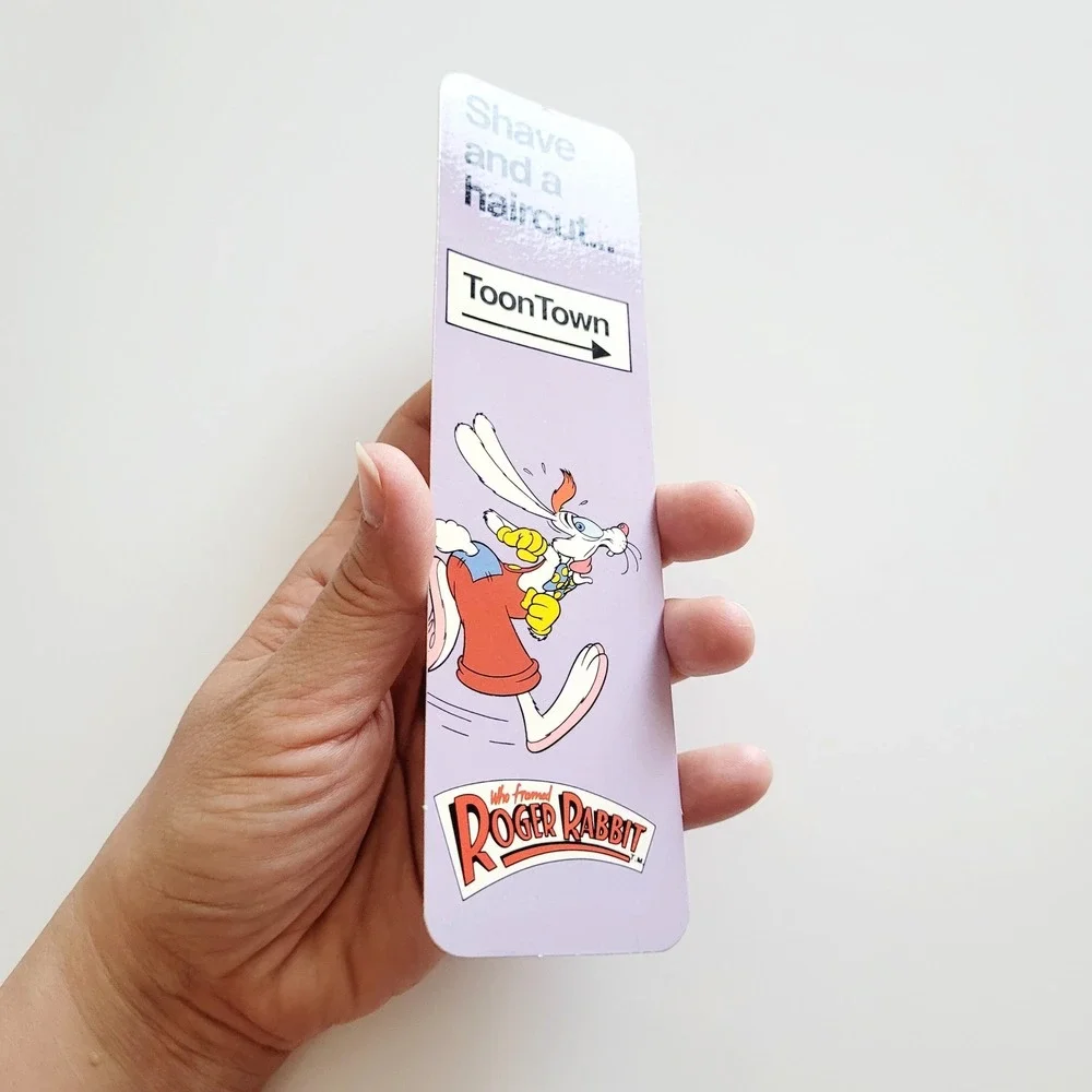 Vintage 80s Roger Rabbit Bookmark ToonTown haircut, 1987 Disney One Stop 26-0080